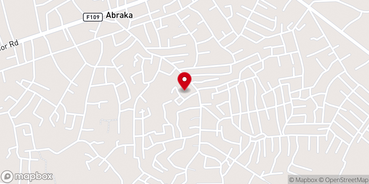 Map showing location of Freedom Family Assembly,In'l, Inc. God's Healing Ground, Chariot of Fire. Abraka Branch