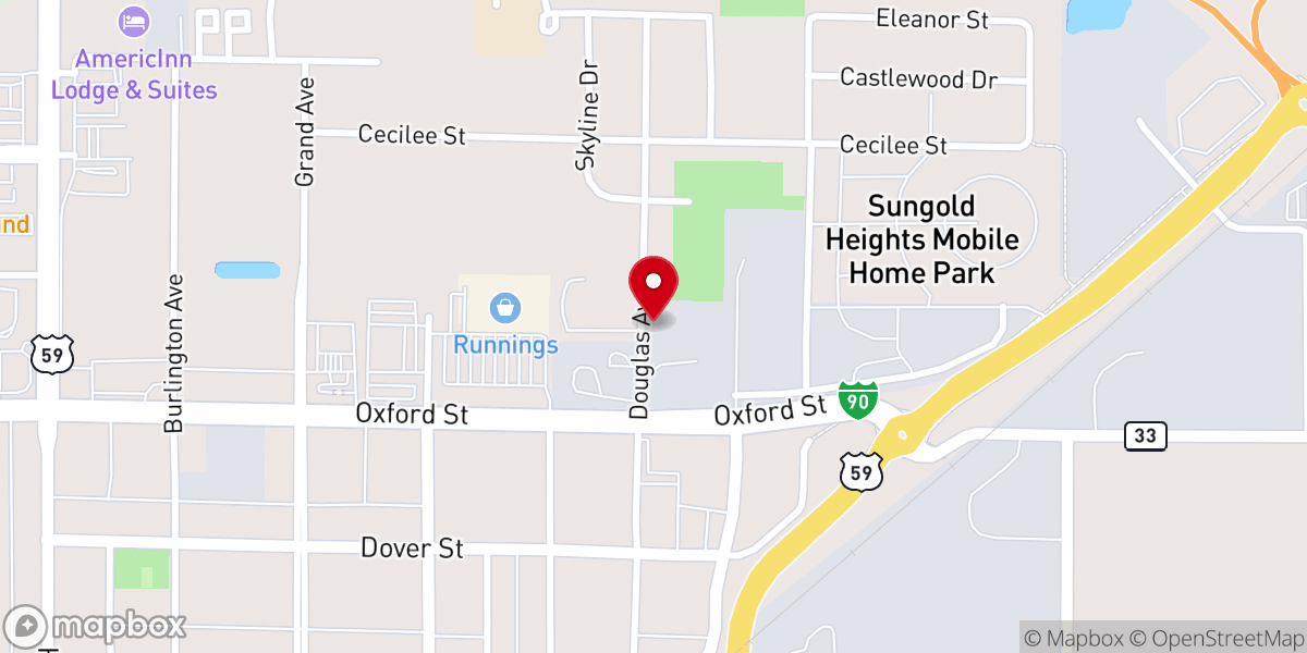 Map showing location of Worthington Baptist Temple