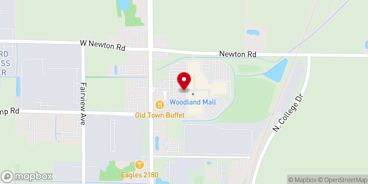 Map showing location of Woodland Mall