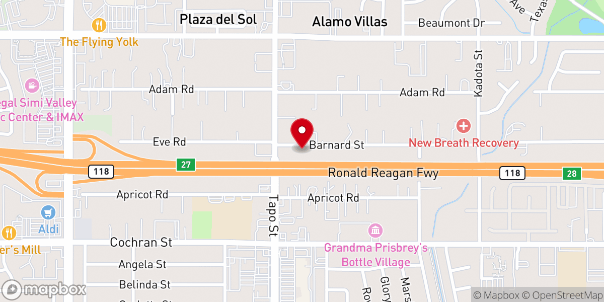 Map showing location of Iglesia de Dios Unidos al Rescate