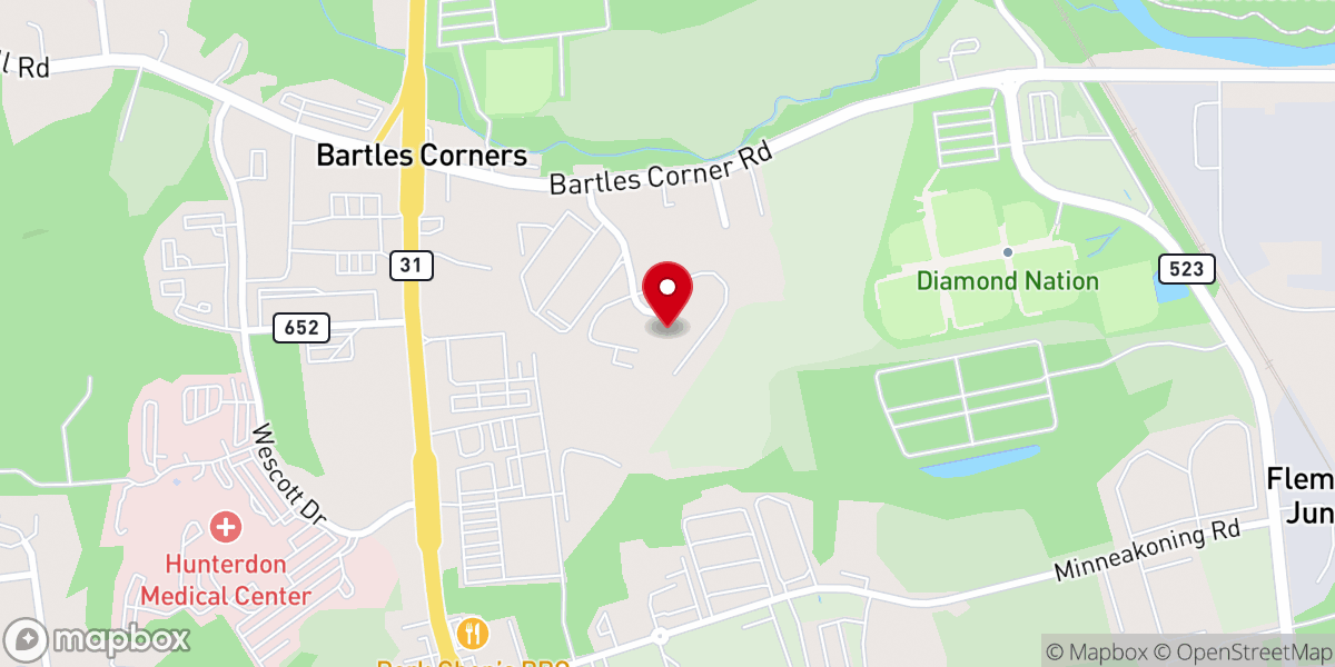 Map showing location of Hunterdon Care Center