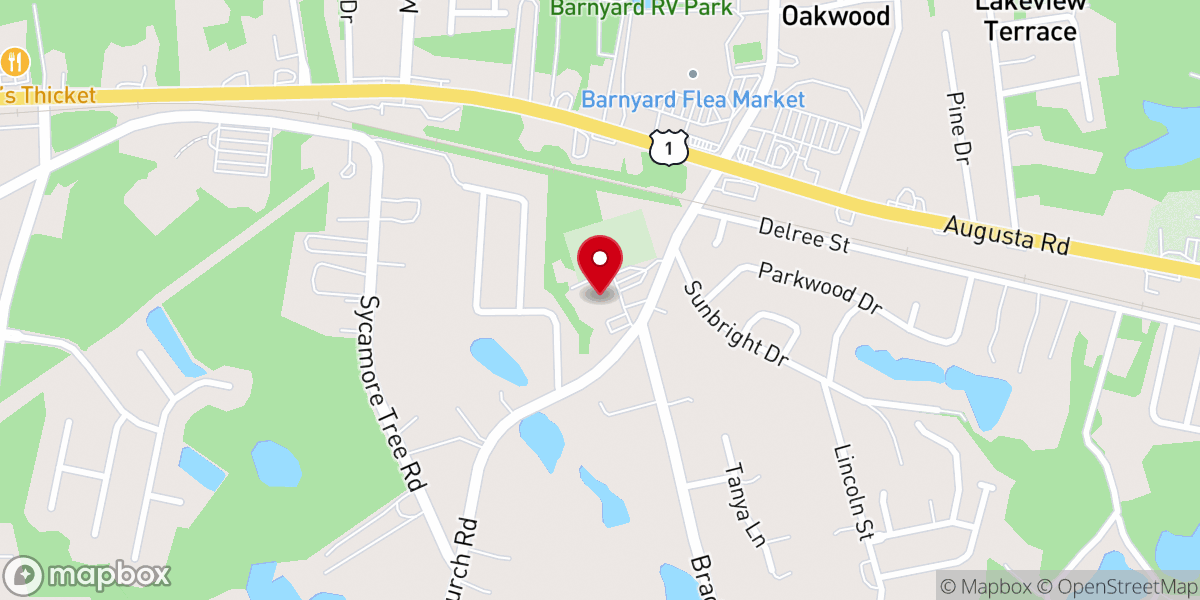 Map showing location of Saint Davids Evangelical Lutheran Church