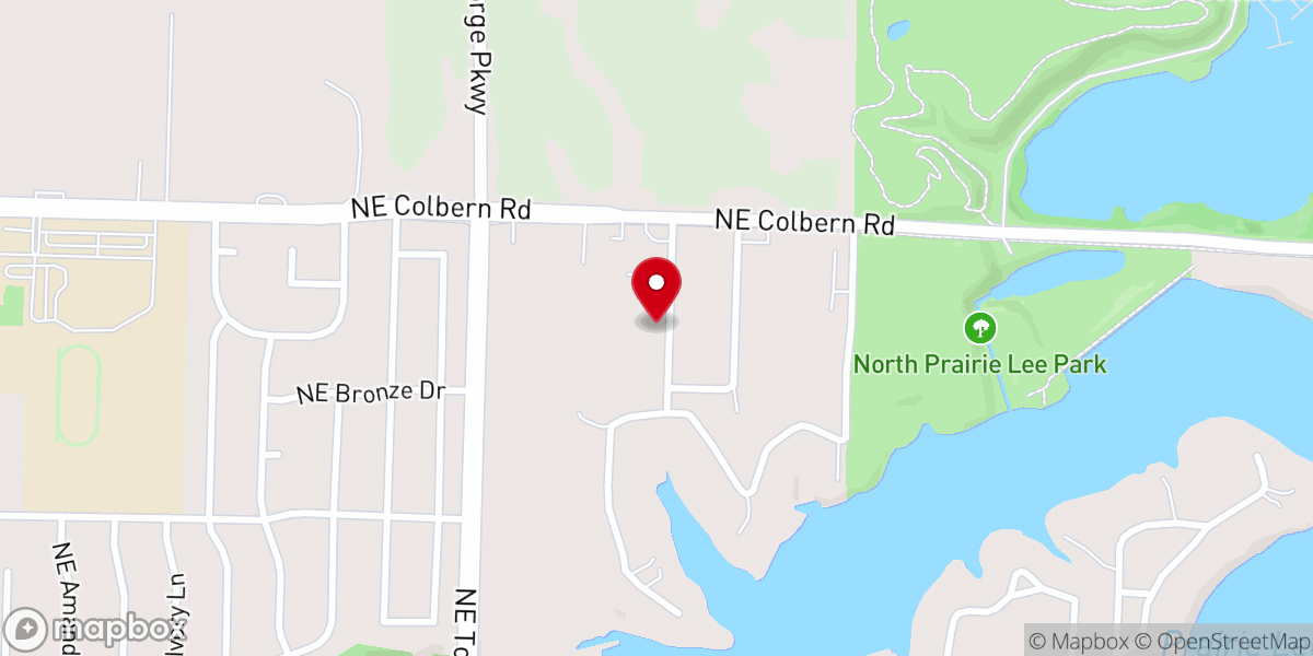 Map showing location of Prairie Lee Church