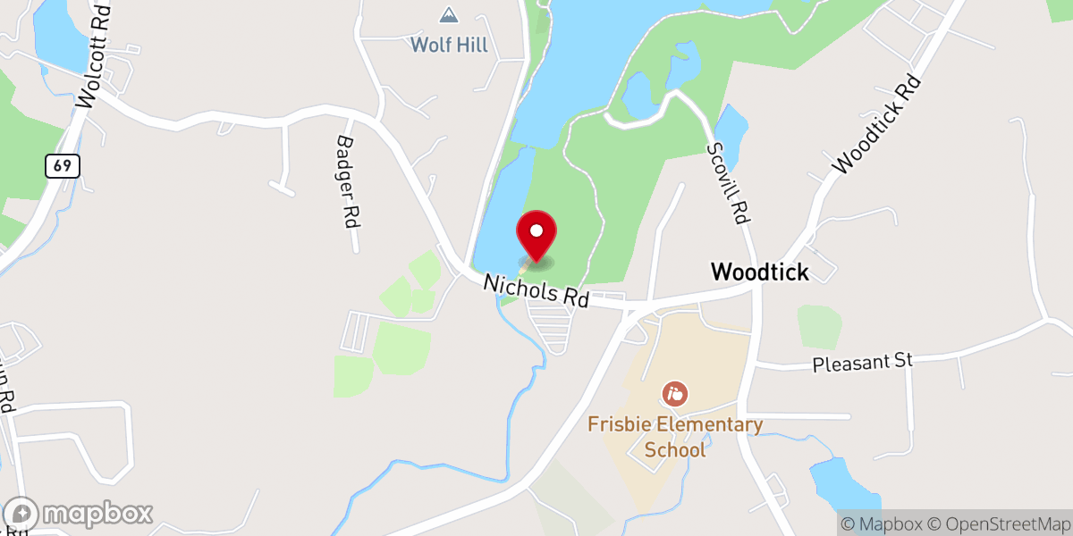 Map showing location of Woodtick Recreation Area