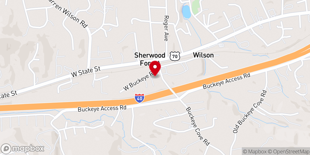 Map showing location of Buckeye Baptist Church