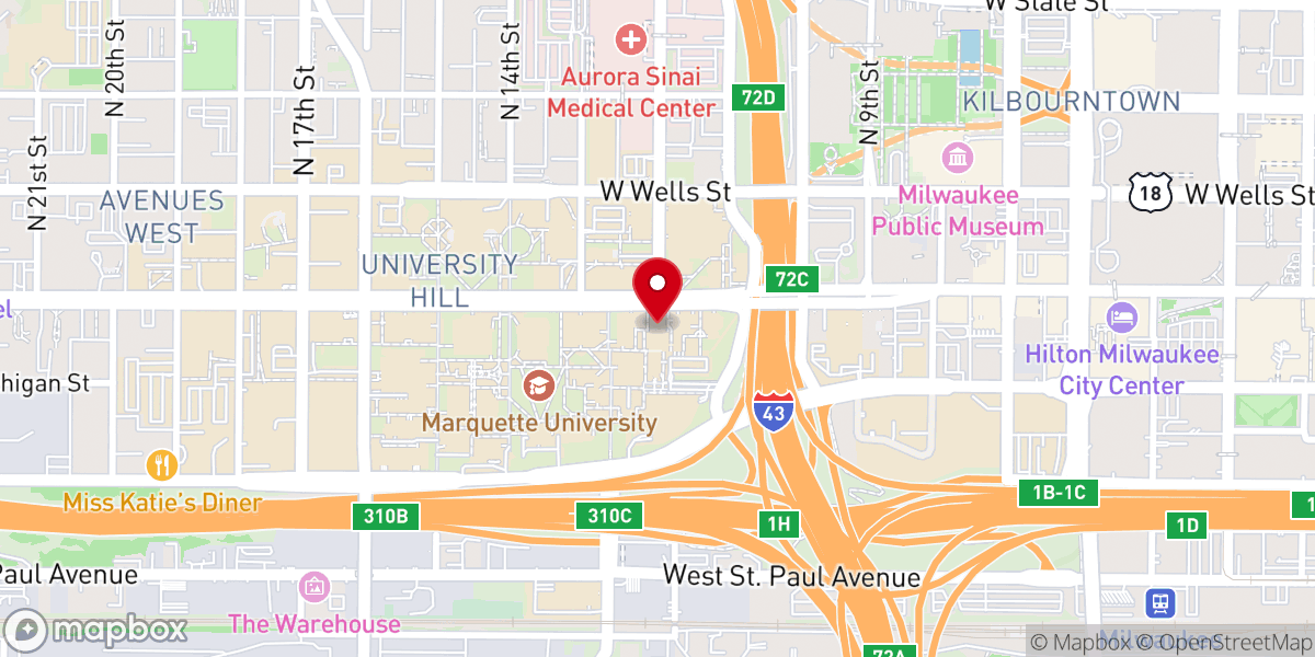 Map showing location of Gesu Church