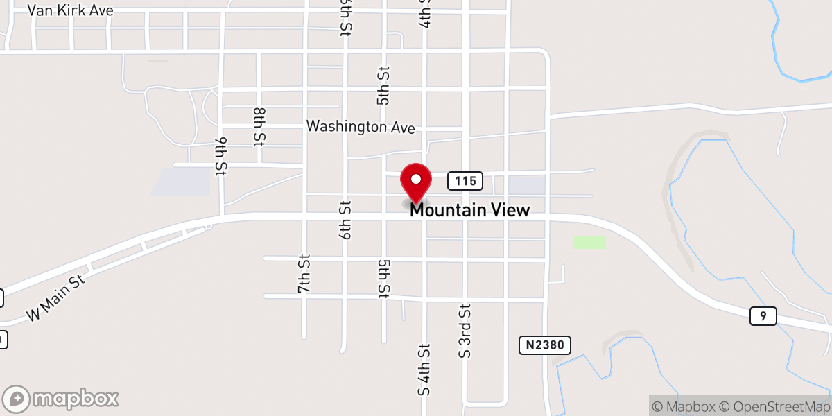 Map showing location of Mountain View United Methodist