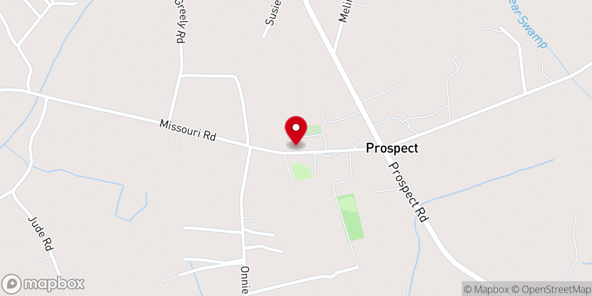 Map showing location of Prospect Community Church