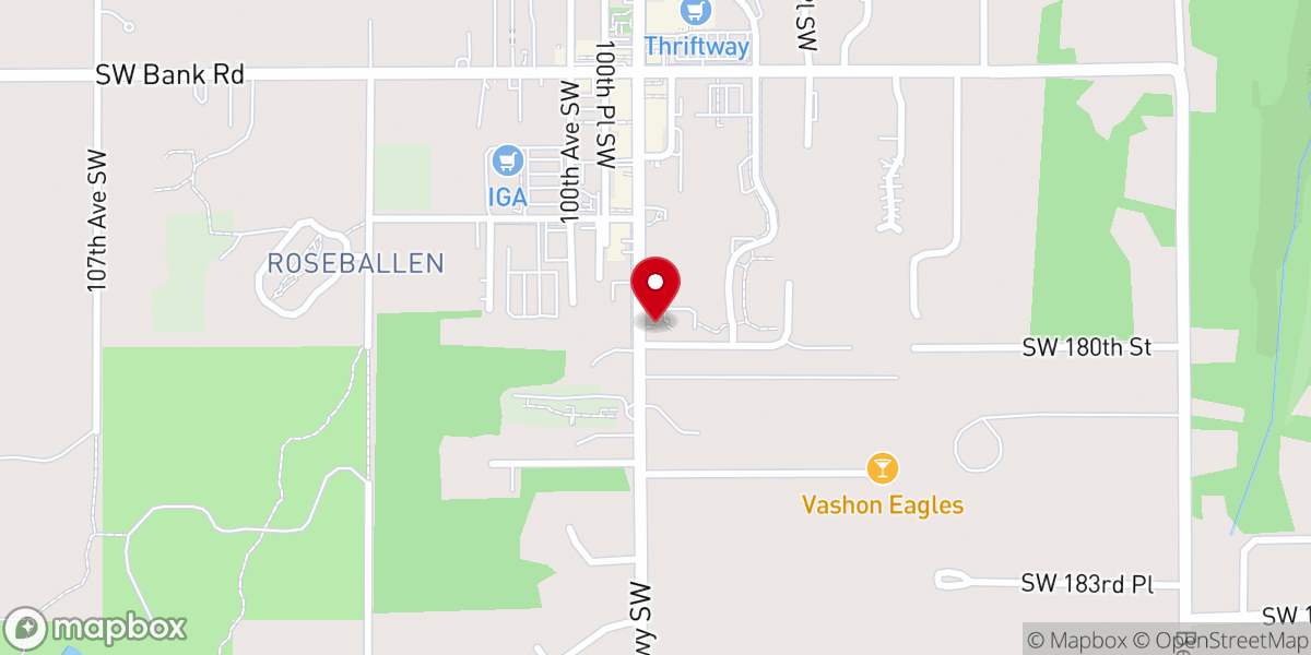 Map showing location of Vashon United Methodist Church