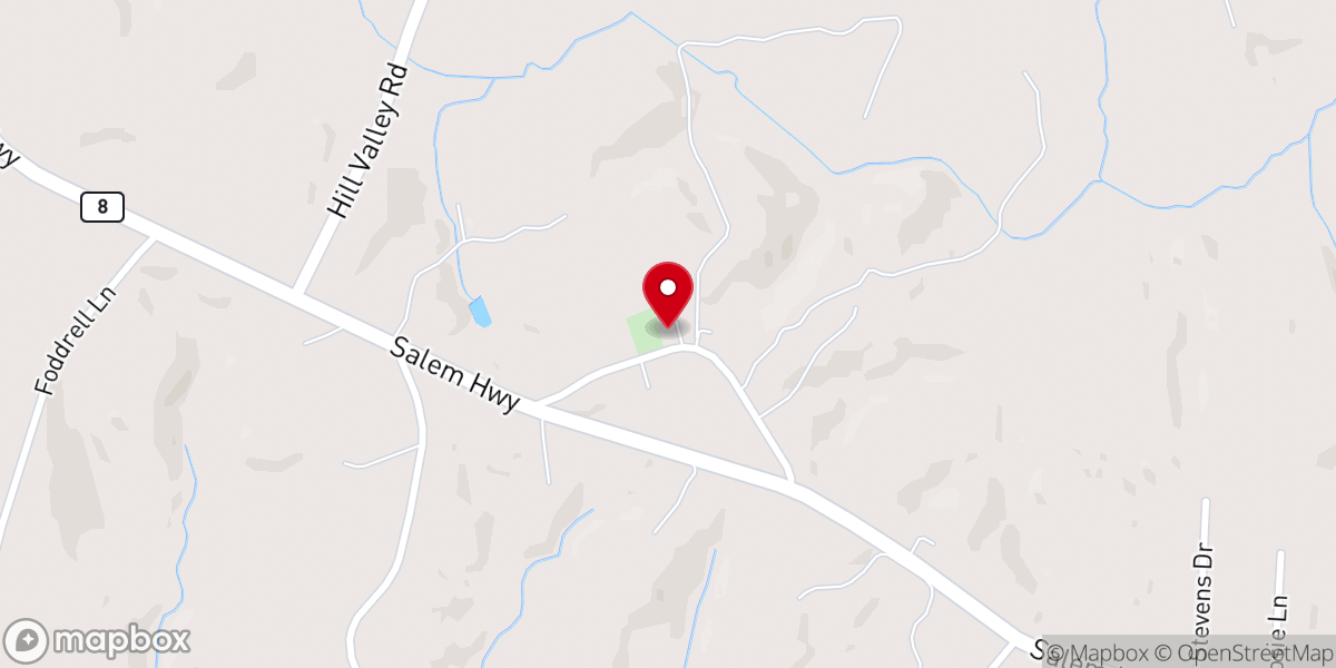 Map showing location of Minnies Chapel
