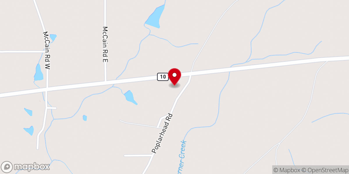 Map showing location of Poplarhead Church