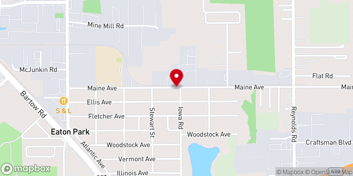 Map showing location of United American Freewill Baptist Church