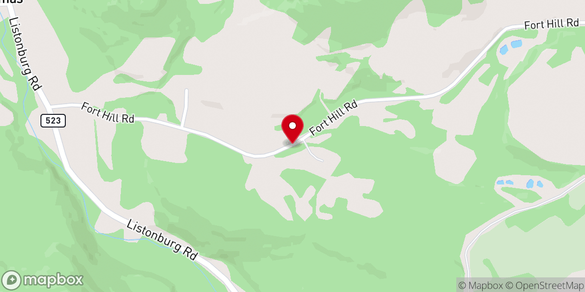 Map showing location of Coffin Rock Church
