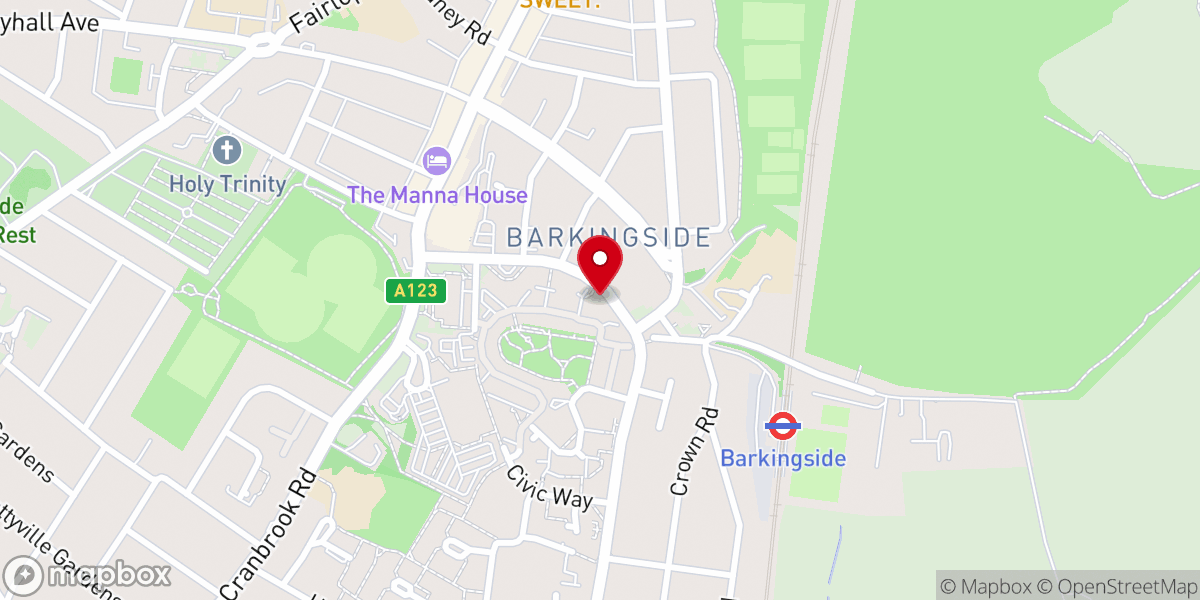 Map showing location of Universal Pentecostal Church - East London