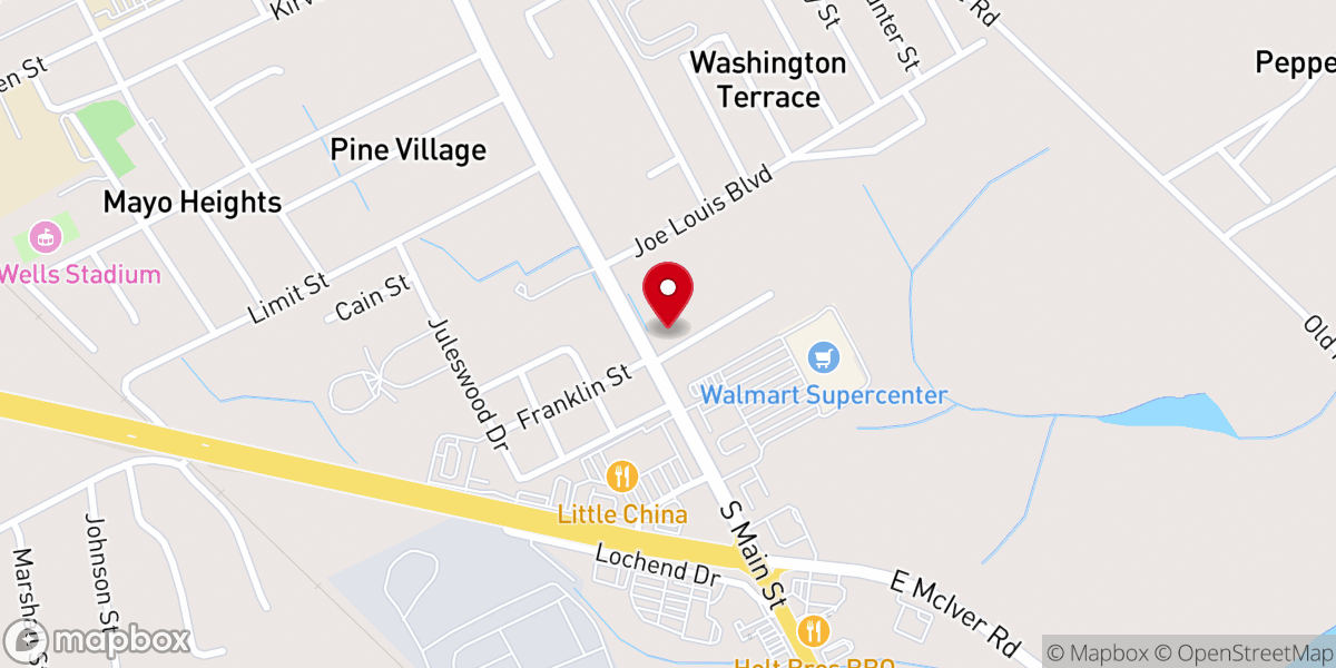 Map showing location of Bethel African Methodist Episcopal Churh