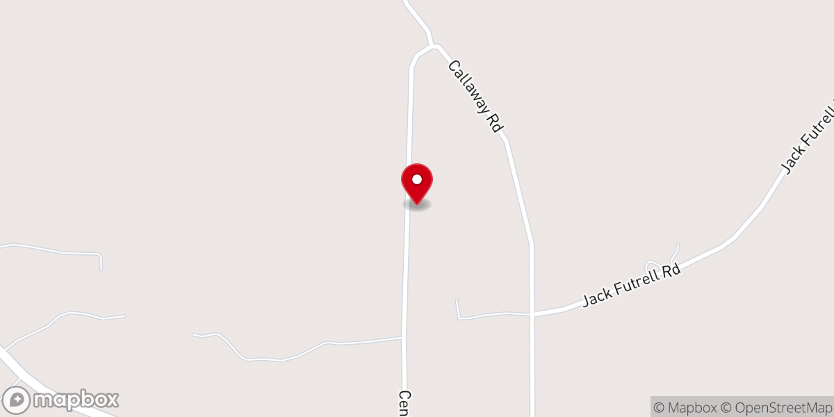 Map showing location of Center Hill FWB Church