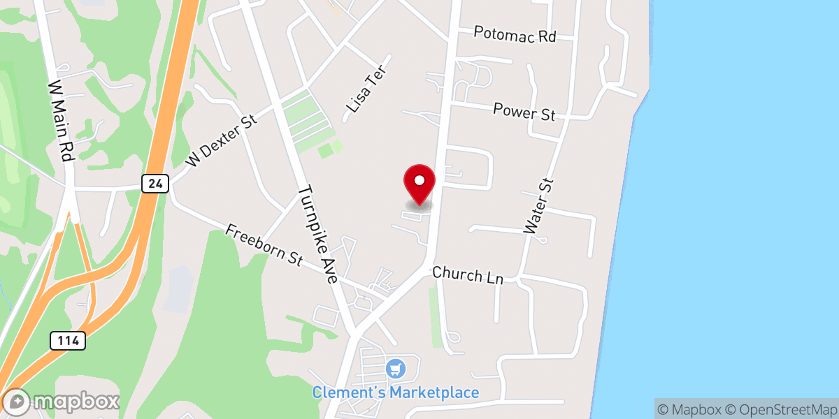 Map showing location of Portsmouth United Methodist Church