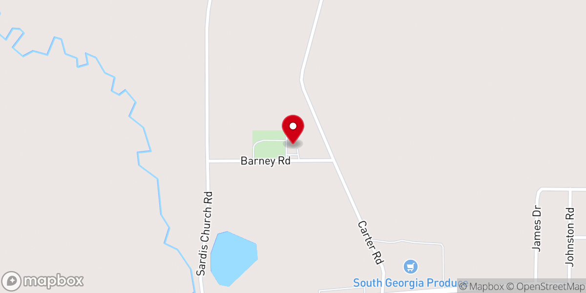 Map showing location of Sardis Missionary Baptist Church