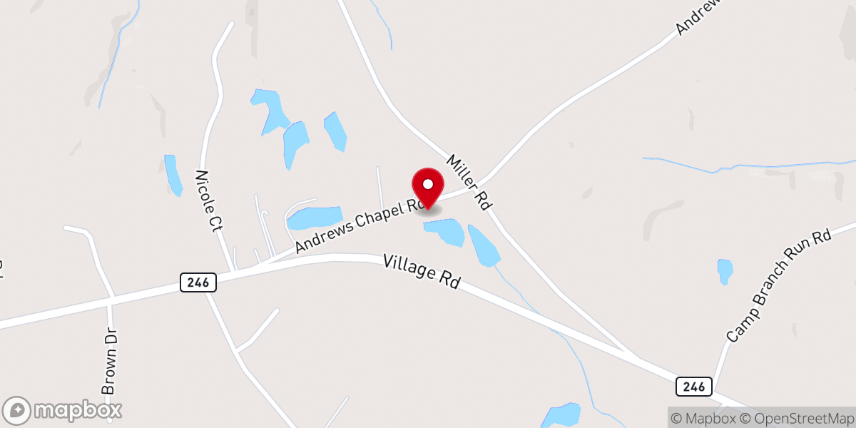 Map showing location of Andrew Chapel United Methodist