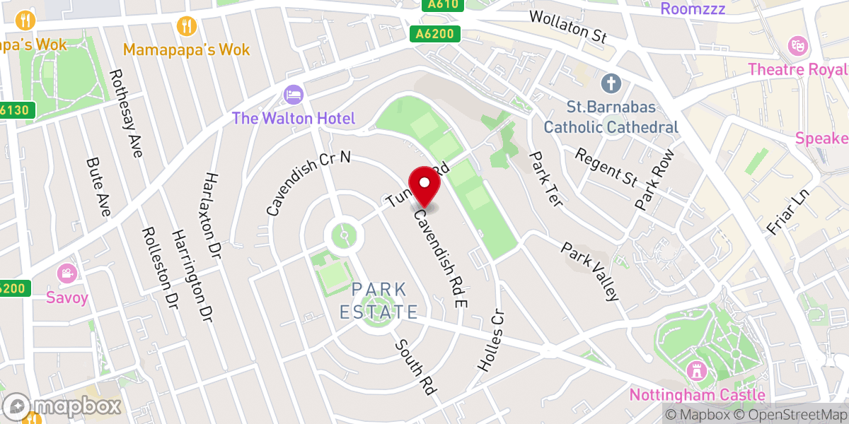 Map showing location of Bishop of Nottingham