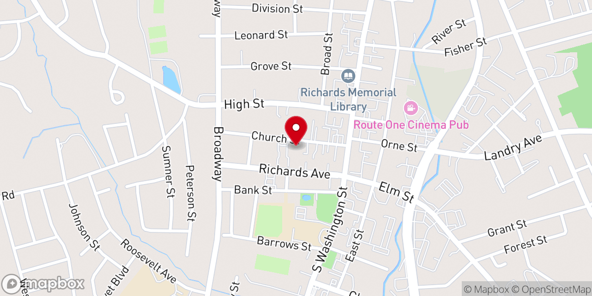 Map showing location of Sacred Heart Catholic Church