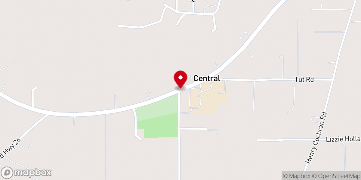 Map showing location of Shady Grove Baptist Church