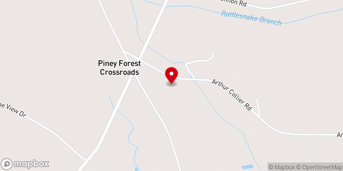 Map showing location of Pine Grove Church