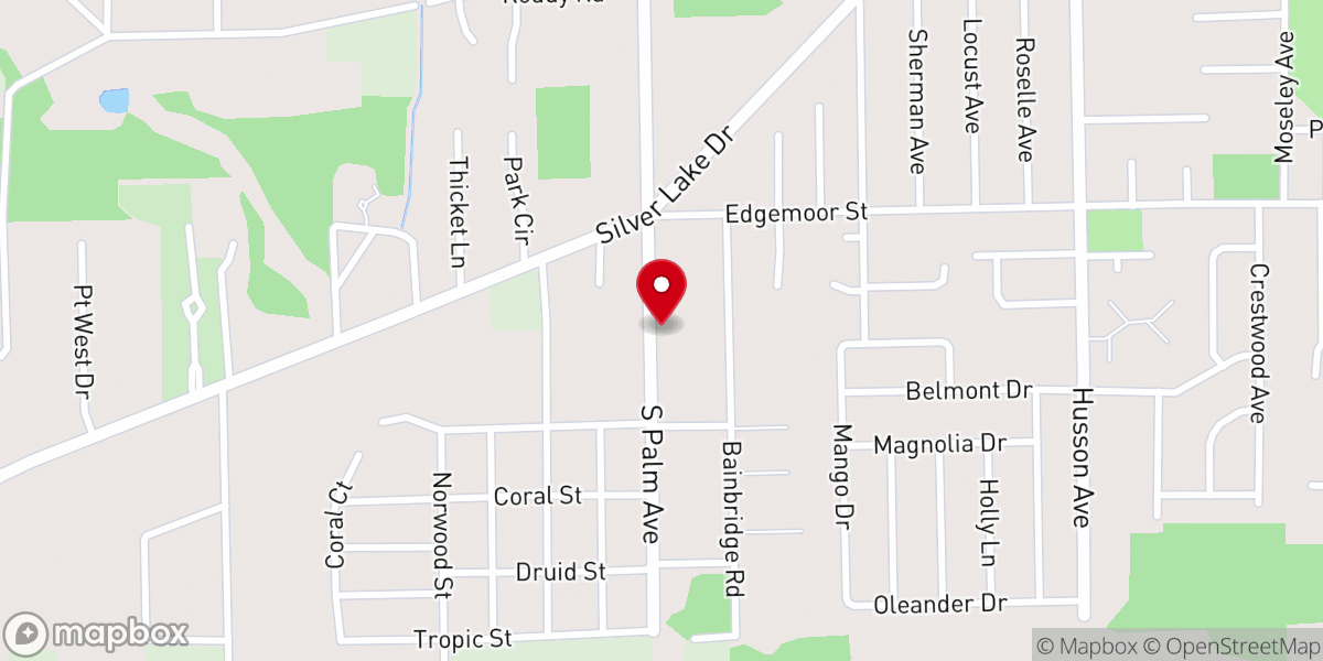 Map showing location of Calvary Baptist Church
