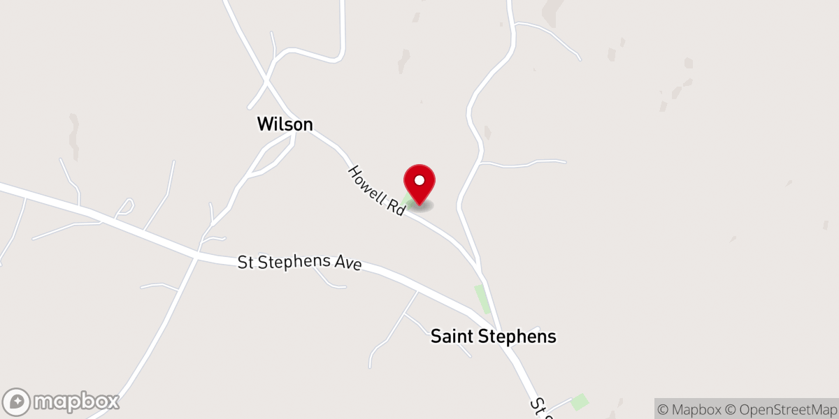 Map showing location of James Chapel Baptist Church