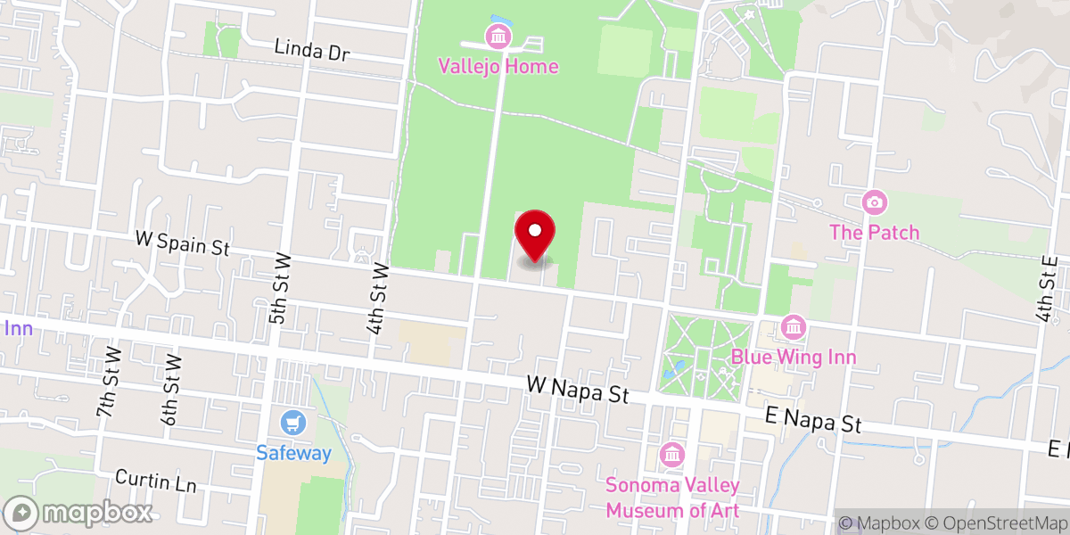 Map showing location of First Congregational Church of Sonoma