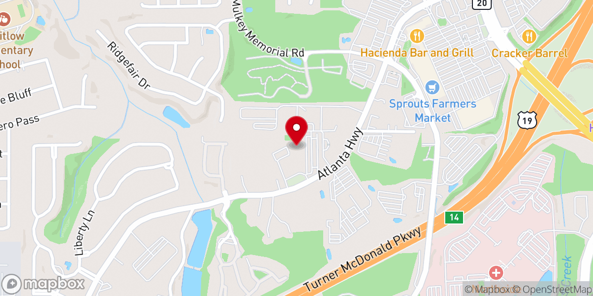 Map showing location of North Lanier Baptist Church