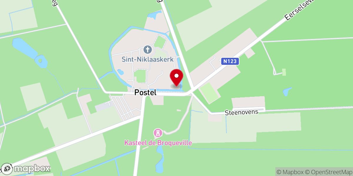 Map showing location of Abbaye de Postel