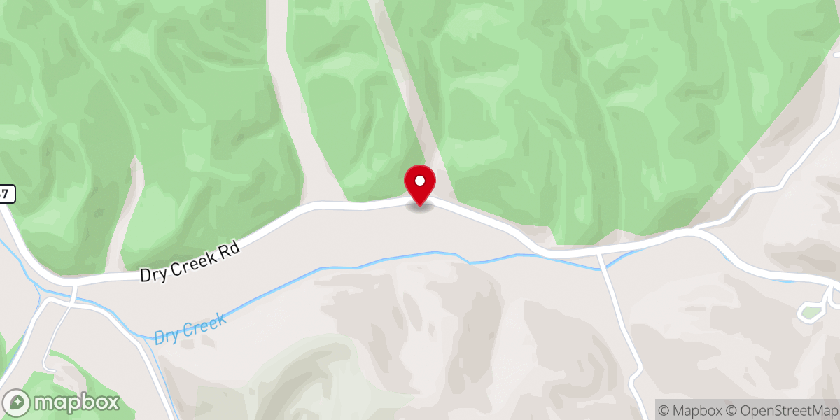 Map showing location of Dry Creek Church
