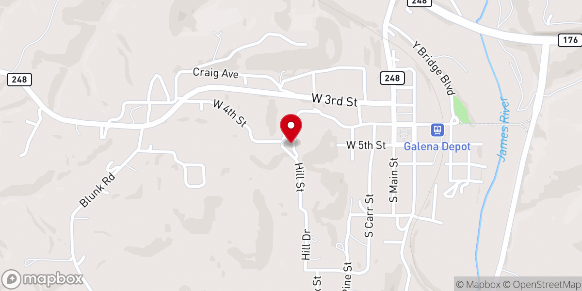 Map showing location of Faith Tabernacle