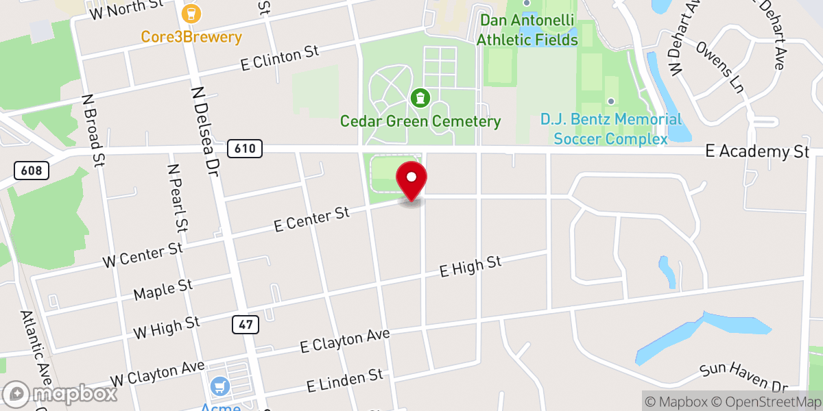 Map showing location of Greater Praise COGIC