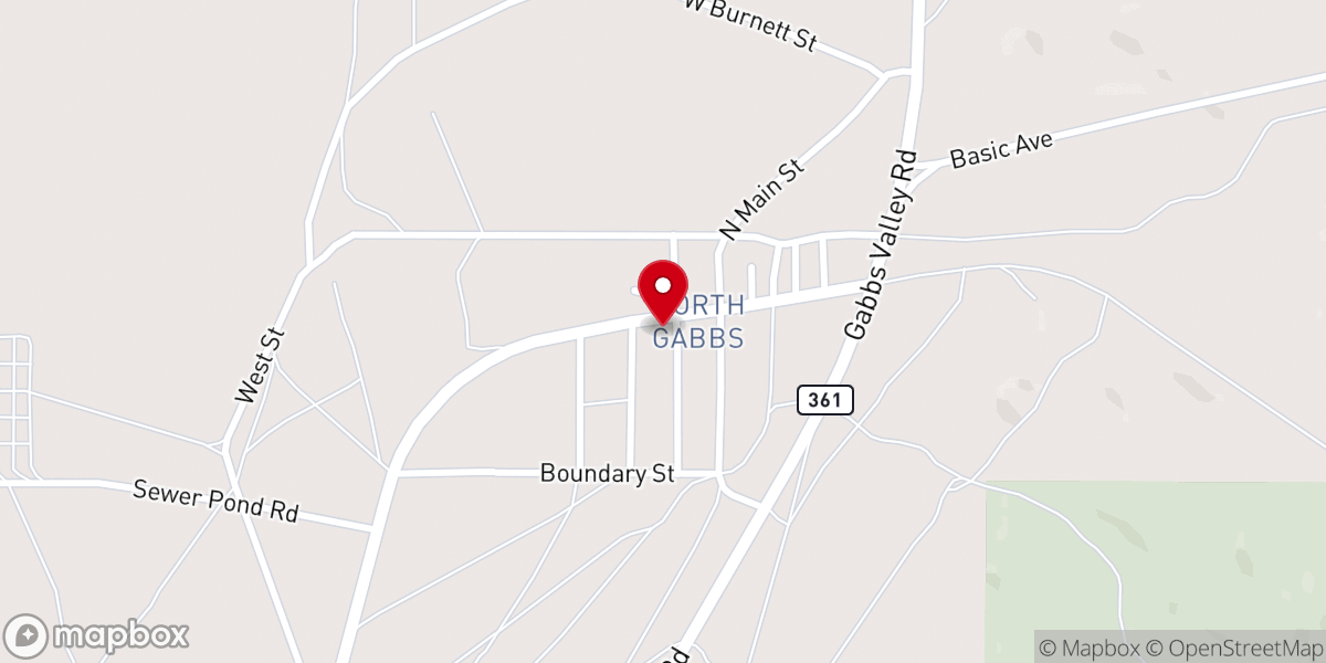 Map showing location of Assembly of God