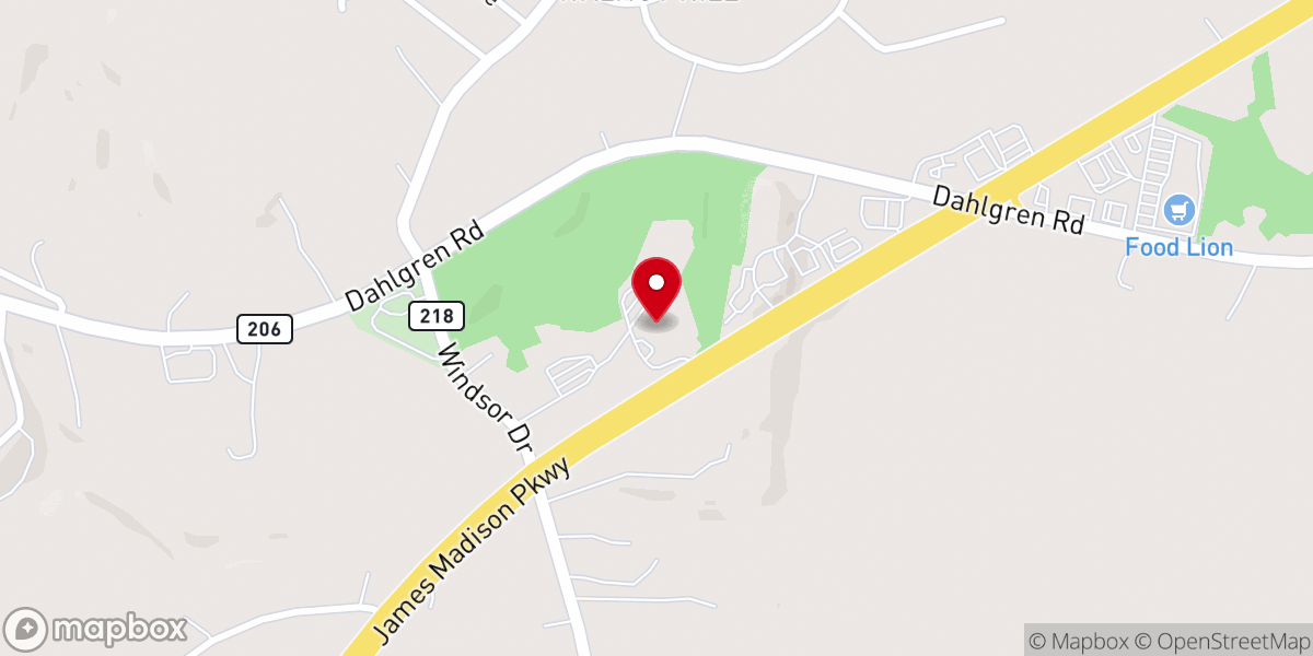 Map showing location of Oakland Baptist Church