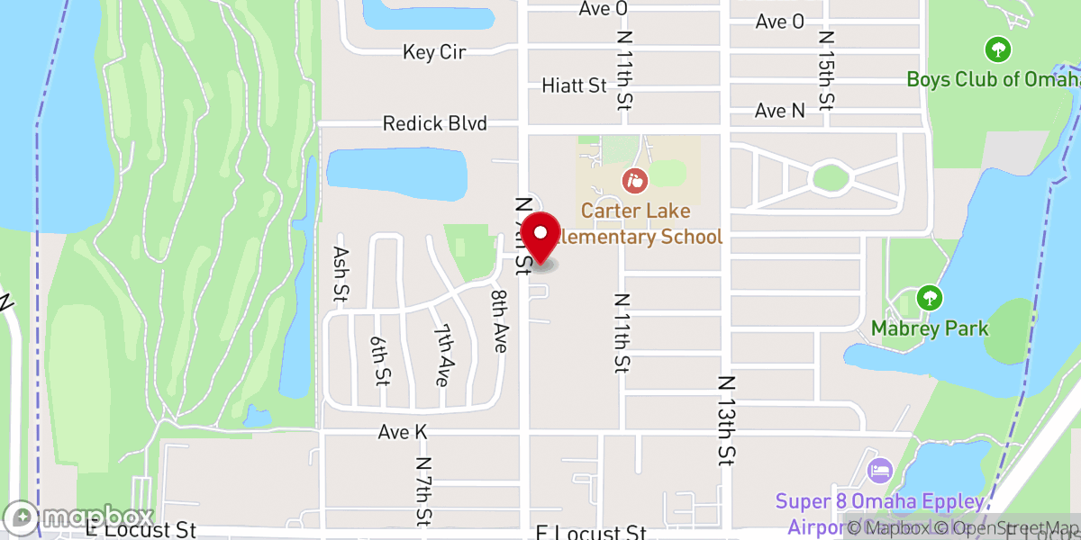 Map showing location of Corpus Christi - Our Lady of Carter Lake Church