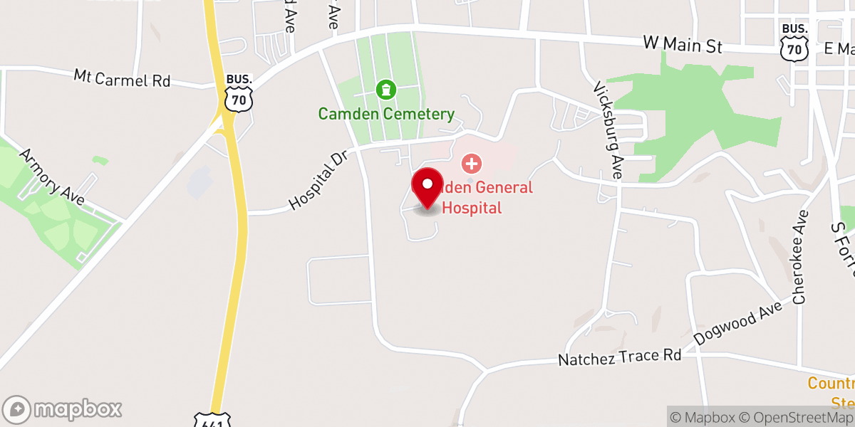 Map showing location of Camden Healthcare And Rehabilitation Center