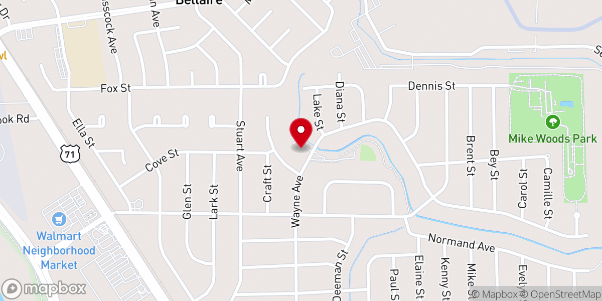 Map showing location of Bossier Parish Libraries Aulds Branch