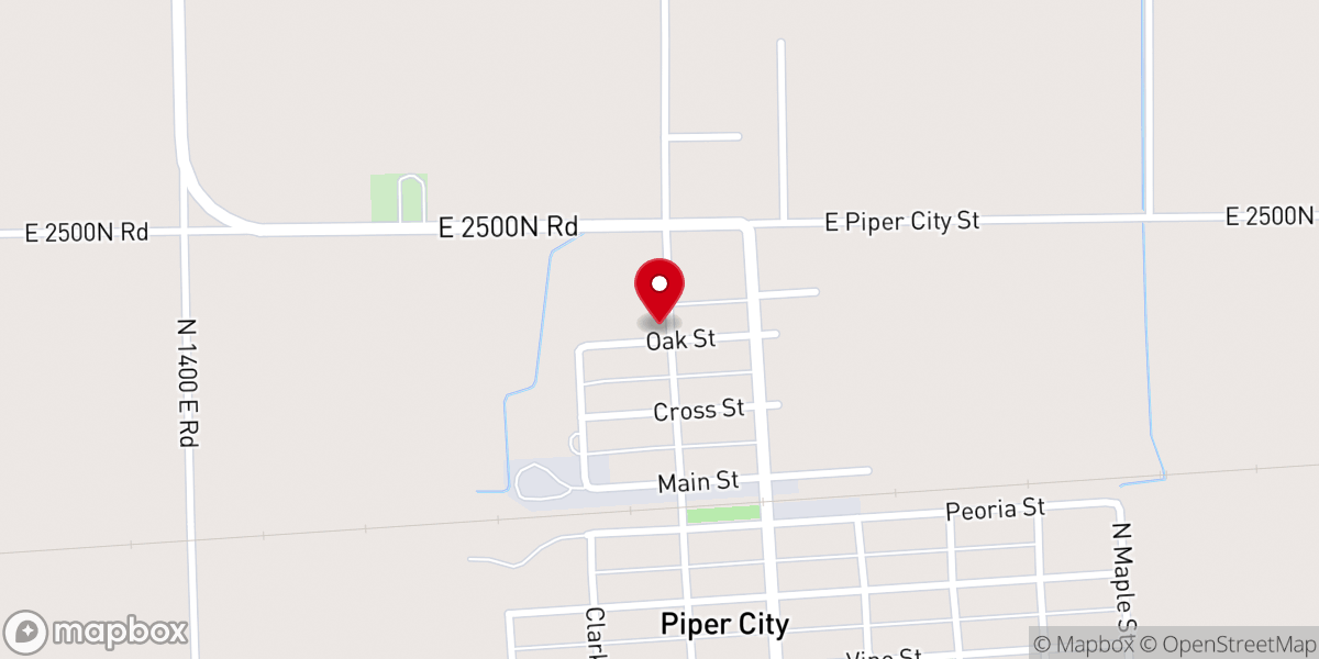 Map showing location of Saint Peter Catholic Church, Piper City