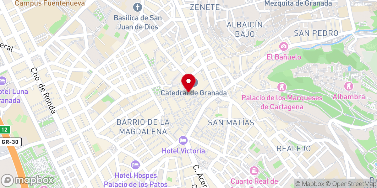 Map showing location of Arzobispado de Granada