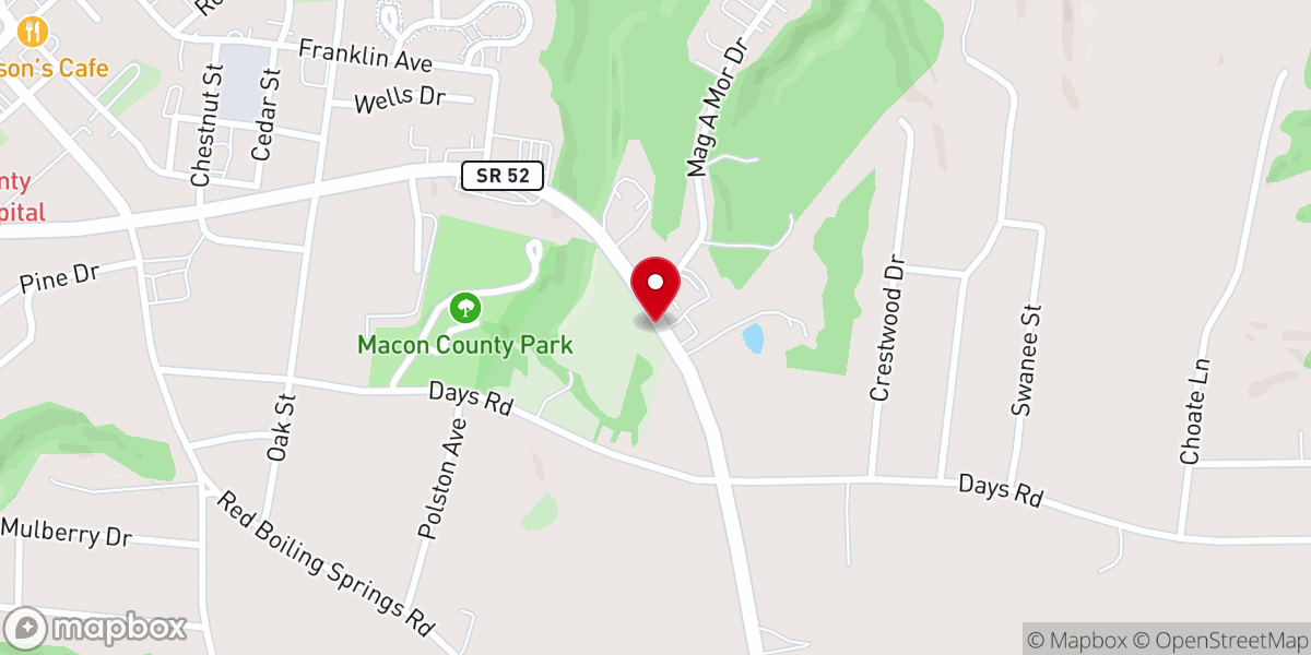 Map showing location of Refuge Pentecostal Church