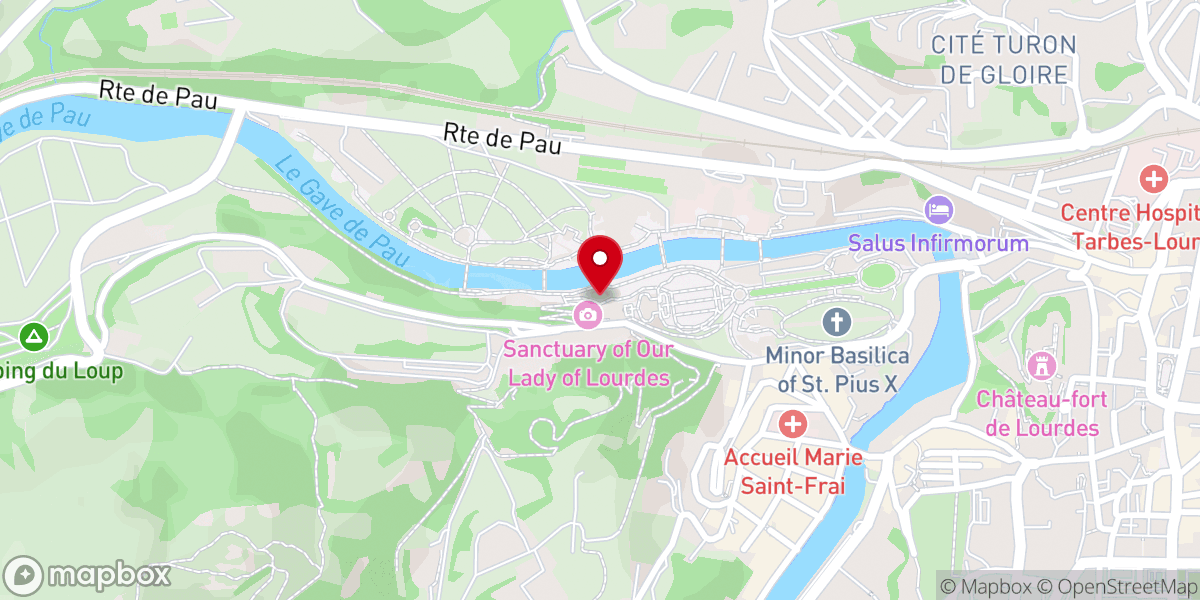 Map showing location of Gruta de la Virgen De Lourdes