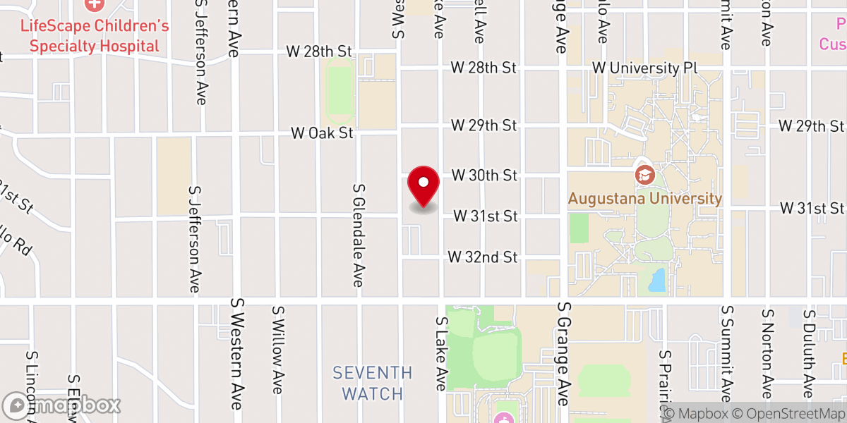 Map showing location of Korean Presbyterian church in sioux falls
