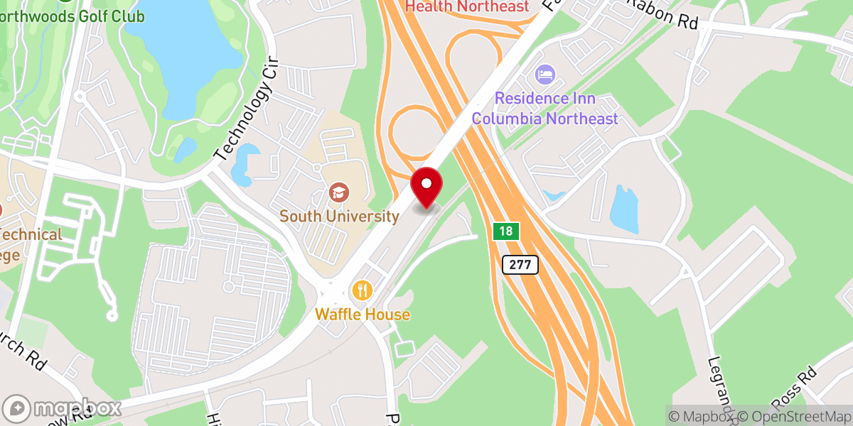 Map showing location of New Life Freedom Christian Center of Columbia