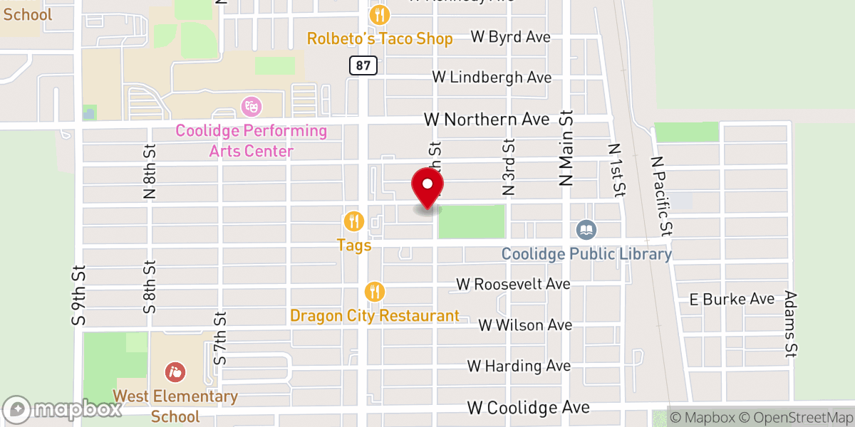 Map showing location of First Christian Church