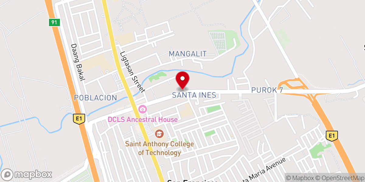 Map showing location of Santa Ines de Roma Chapel
