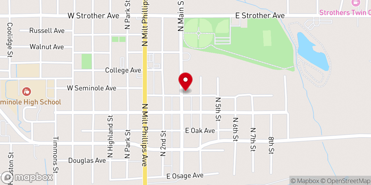 Map showing location of Seminole United Pentecostal Church