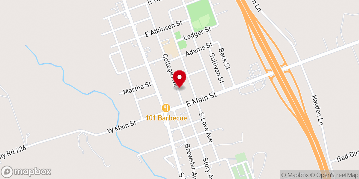Map showing location of First Baptist Church of Florence